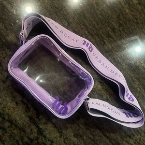 NWOT Urban Decay Clear Purple Crossbody Bag